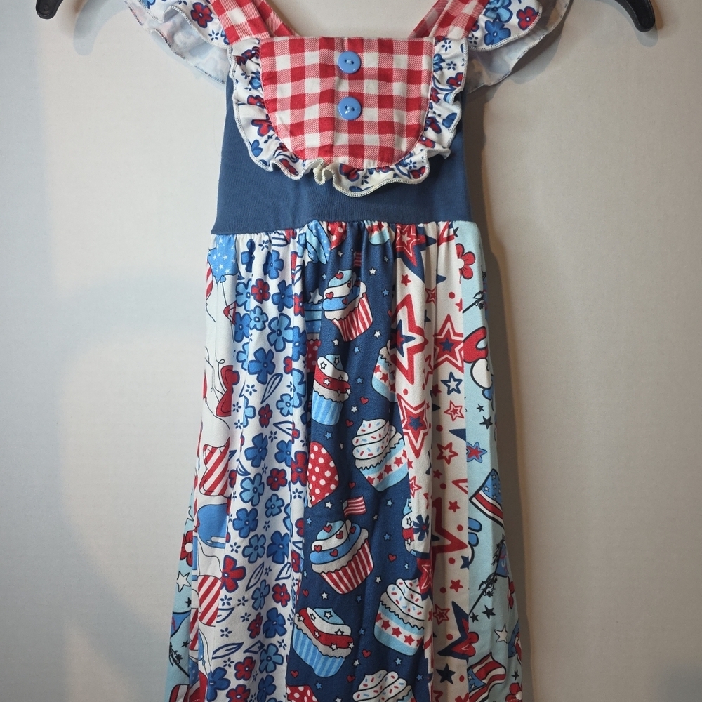 Kids Blue and Red Casual Dress